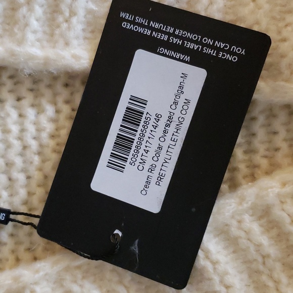 PrettyLittleThing | Cream Oversized Knit Cardigan | M | NWT - Picture 6 of 6